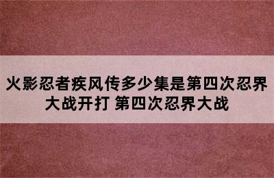 火影忍者疾风传多少集是第四次忍界大战开打 第四次忍界大战